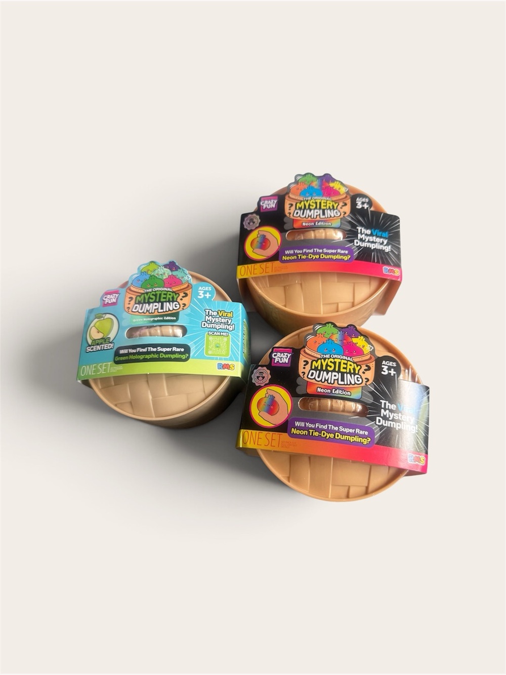NWT The Viral Mystery Dumpling Blind Box Lot of 3 | Neon & Apple Scented